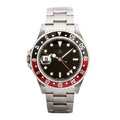 Dual Time 40 – Black Dial | Steel Bracelet & Red-Black 24H Bezel